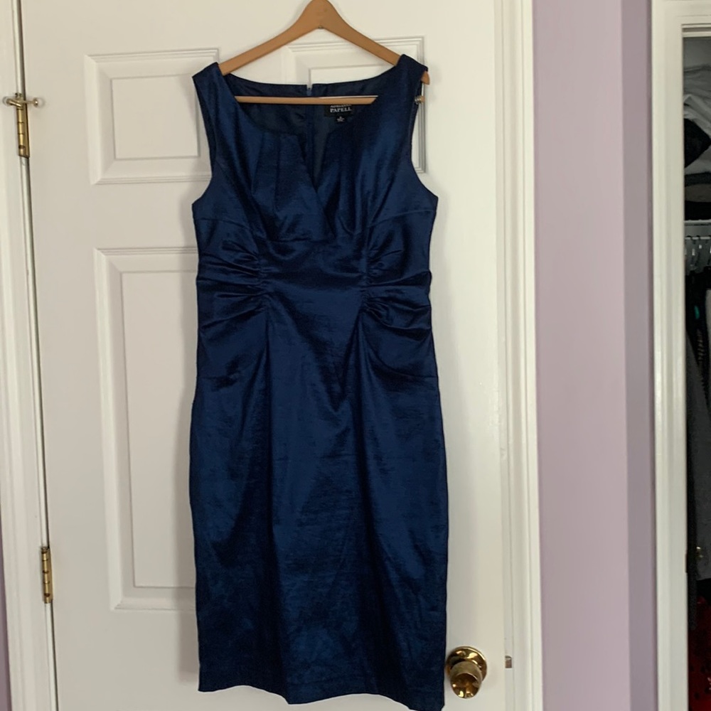 Adrianna Papell  metallic navy blue  dress